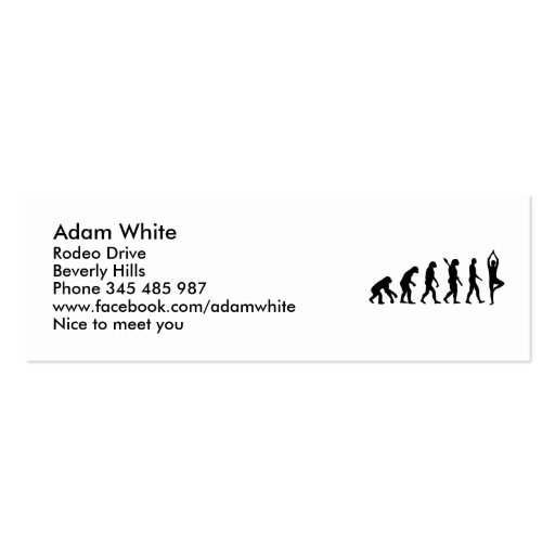 Evolution Yoga Business Card Template (front side)