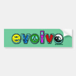 EVOLVE with Six Symbols of Peace and Progress Bumper Sticker