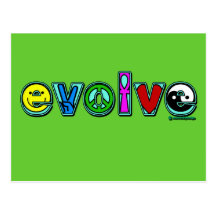EVOLVE with Six Symbols of Peace and Progress Post Cards