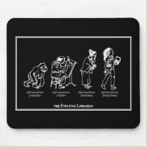 Evolving Librarian Mousepad - black by sasi_ischool Evolving Librarian Mousepad - black