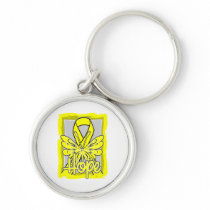Ewing Sarcoma Hope Butterfly Portrait Key Chain