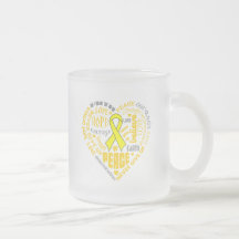 Ewings Sarcoma Awareness Heart Words Mugs