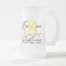 Ewings Sarcoma Believe Heart Collage Mugs