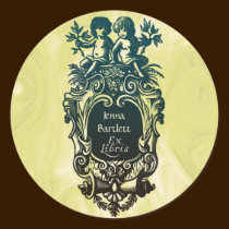 Ex Libris Cartouche & Cherubs Sticker stickers