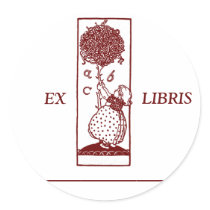 EX LIBRIS Child & Alphabet Tree Bookplate Sticker