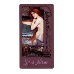 Ex Libris - Mermaid Book Plate v2 Personalized Shipping Label