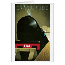 Exactitude ETAT Railroad Train Vintage Art Greeting Card
