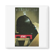 Exactitude ETAT Railroad Train Vintage Art Fridge Magnet