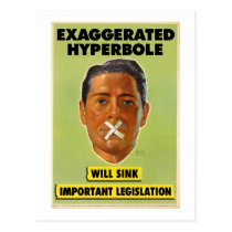 Exaggerated Hyperbole Postcard postcards