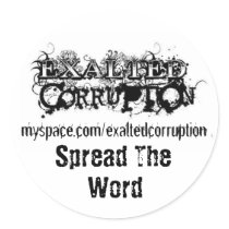 Exalted Corruption Sticker (large White) by Exalted_Corruption Exalted Corruption Sticker (large White)