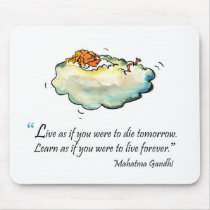 Exam motivational quote by Gandhi mousepads