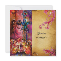 EXCALIBUR 3 , bright red ,pink purple Personalized Invitation