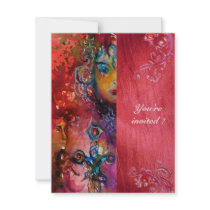 EXCALIBUR , bright red blue purple fuchsia Invitations
