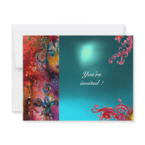 EXCALIBUR gem bright red ,pink blue orange blue Personalized Invitation