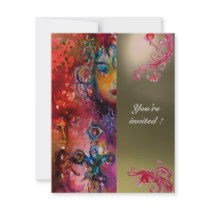 EXCALIBUR gem bright red ,pink blue orange grey Personalized Invitations
