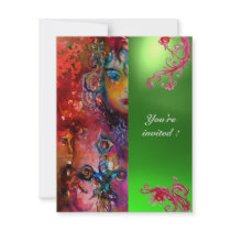 EXCALIBUR gem bright red ,pink blue orange Personalized Invitation