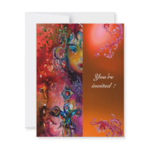 EXCALIBUR gem bright red ,pink blue orange Personalized Invites