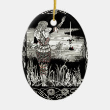 Excalibur Rising from  the Lake Christmas Tree Ornaments