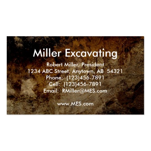 Excavating septic system construction remodeling business card templates (back side)