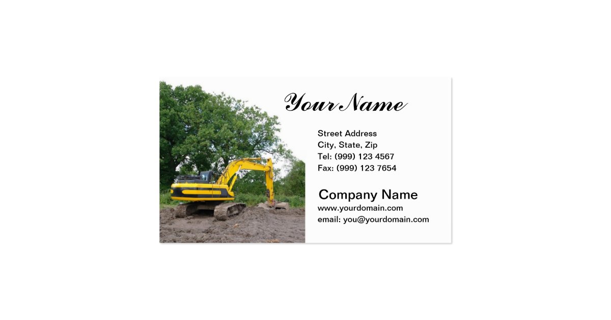 Excavation Business Card Zazzle