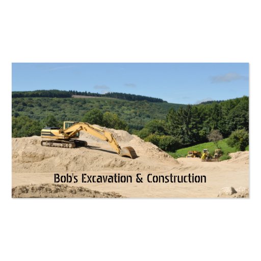 Excavator business card