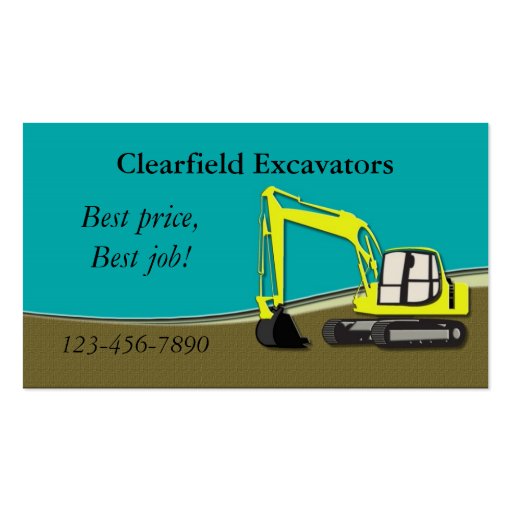 Excavator Business Cards Zazzle