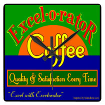 Excel-o-rator Coffee Funny Retro Wall Clock wall clocks