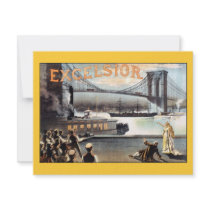 Excelsior 1883 Brooklyn Bridge New York Custom Announcement