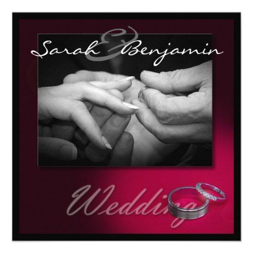 Exchanging Rings with Wedding Bands Invitations