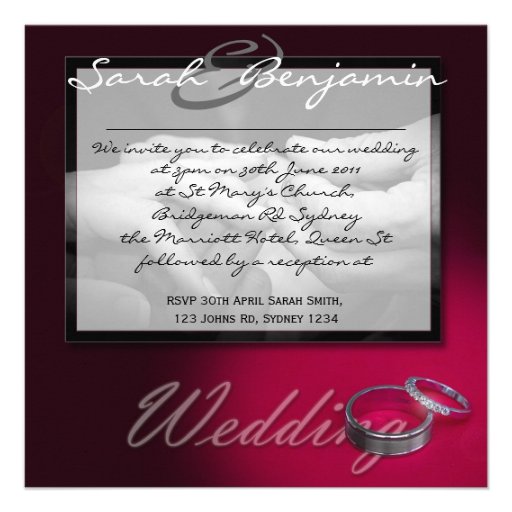 Exchanging Rings with Wedding Bands Invitations