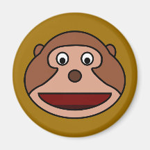 Excited Cartoon Monkey Refrigerator Magnet