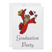 excited graduate in red invites