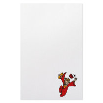 excited graduate in red personalized stationery