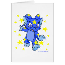 Excited Starry Acara with star burst cards