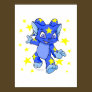 Excited Starry Acara with star burst