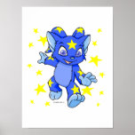 Excited Starry Acara with star burst Poster