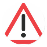 exclamation mark traffic icon round stickers