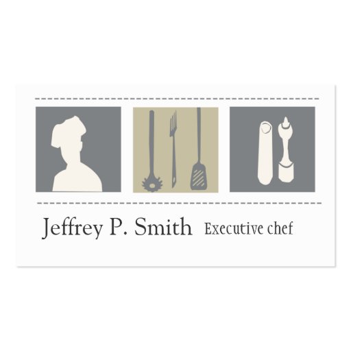 Executive Chef  Foodist Culinary Business Cards (front side)