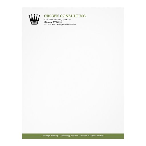 Executive green stripe custom logo professional letterhead template