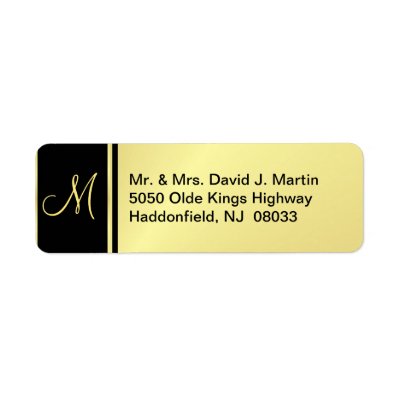 Executive Monogram Labels - Gold &amp; Black