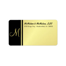 Executive Monogram Labels - Gold & Black