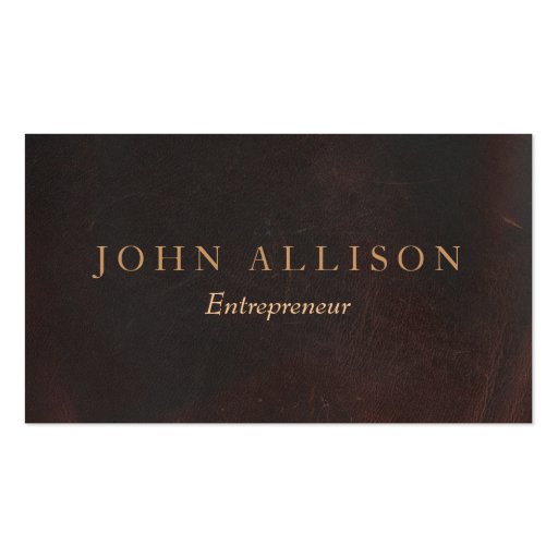 Executive Professional Brown Leather Look Vintage Business Card (front side)