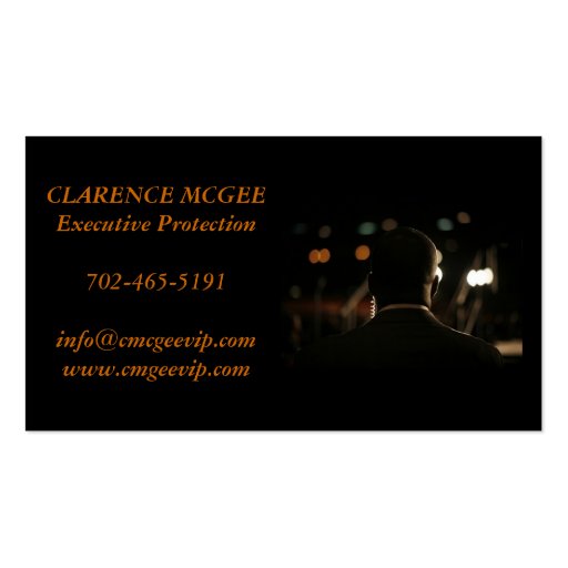 Executive Protection Business Cards (front side)