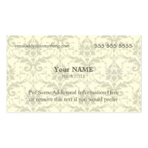 Executive White and Grey Damask Business Card Template