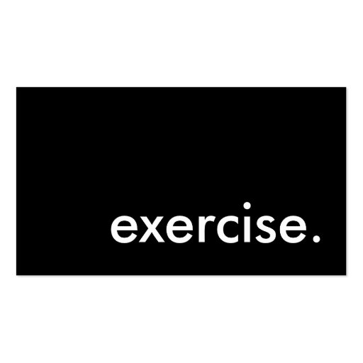 exercise. business card template