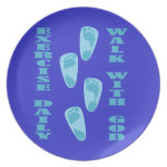Exercise Daily - Walk with God (Matt 11:28-30) Party Plate