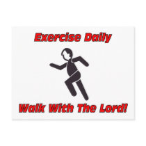 Exercise daily, walk with The Lord christian gift Postcards