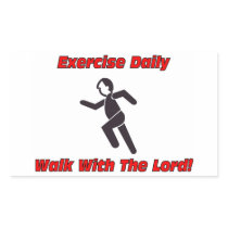 Exercise daily, walk with The Lord christian gift Sticker