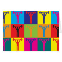 Exercise Pop Art Greeting Card