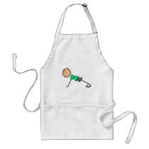 Exercise Stick Figure Green aprons